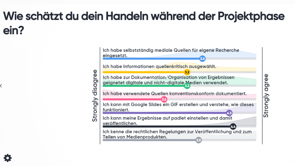Screenshot Auswertung Projekt Kompetenzerwerb